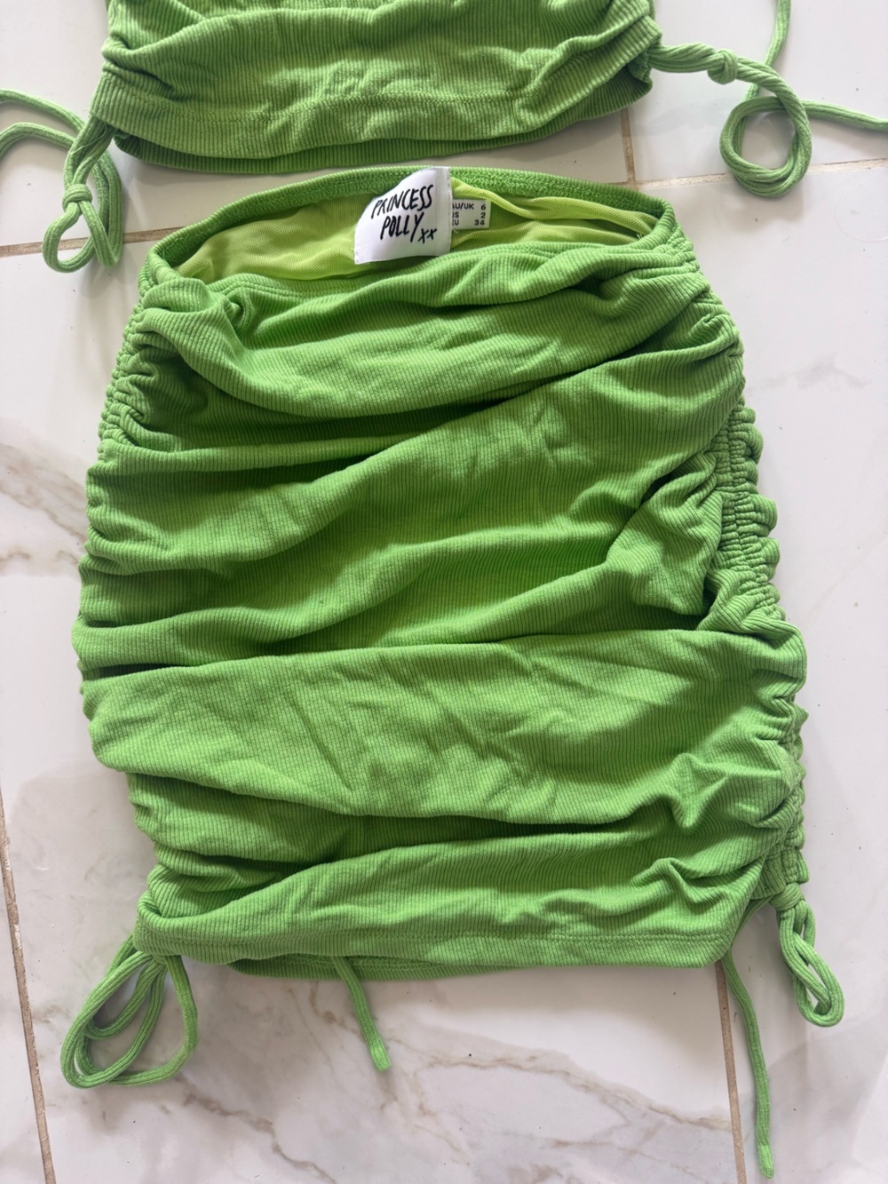 Princess Polly Green Ruched Two-Piece Skirt Set - Picture 4 of 5